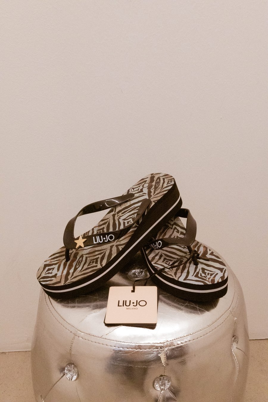 Liu Jo infradito zebra con stella oro