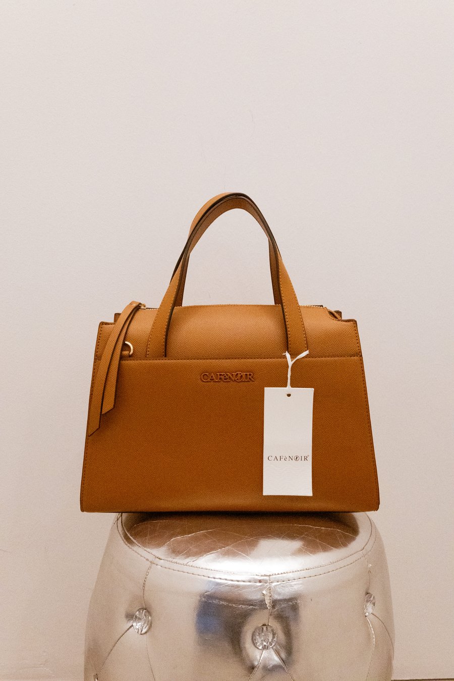 CAFèNOIR borsa saffiano cognac strutturata