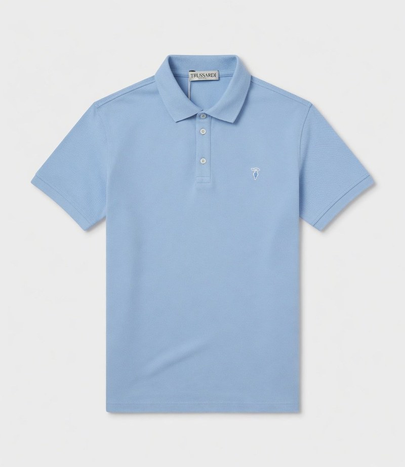 Polo Trussardi azzurra piqué